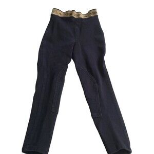 Riding Sport Horse Back Riding Breeches Girls Size Large Black Tan Waist Band